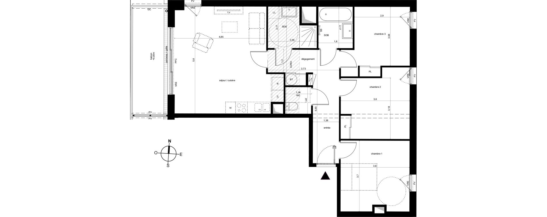 Appartement T4 de 84,88 m2 &agrave; Fleury-Les-Aubrais Centre