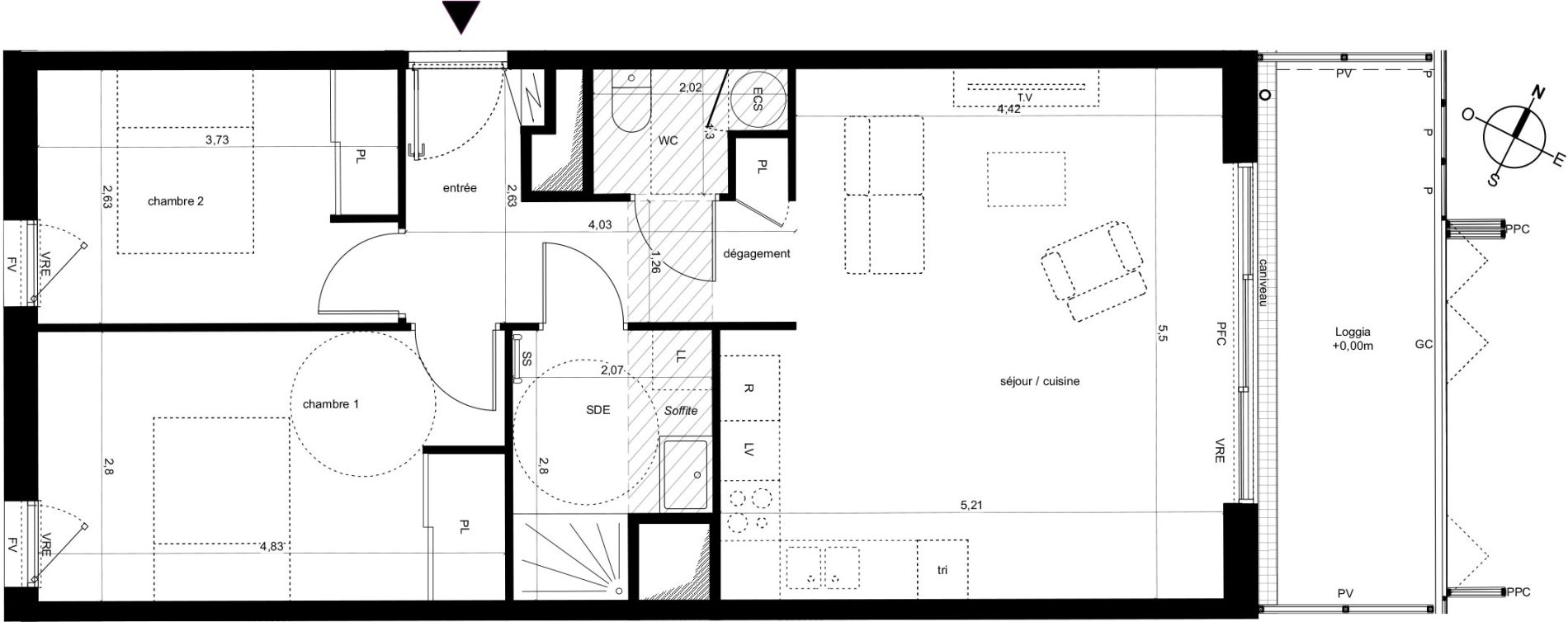 Appartement T3 de 64,14 m2 &agrave; Fleury-Les-Aubrais Centre