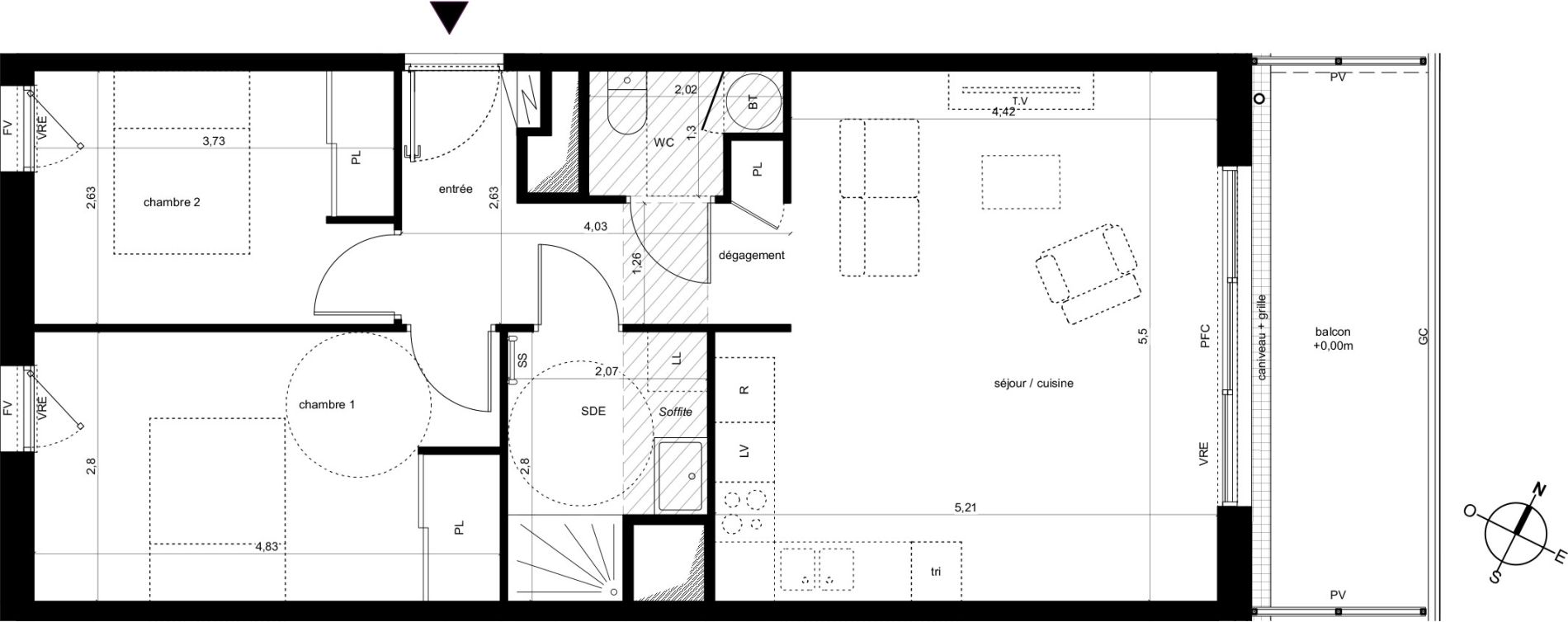 Appartement T3 de 64,14 m2 &agrave; Fleury-Les-Aubrais Centre