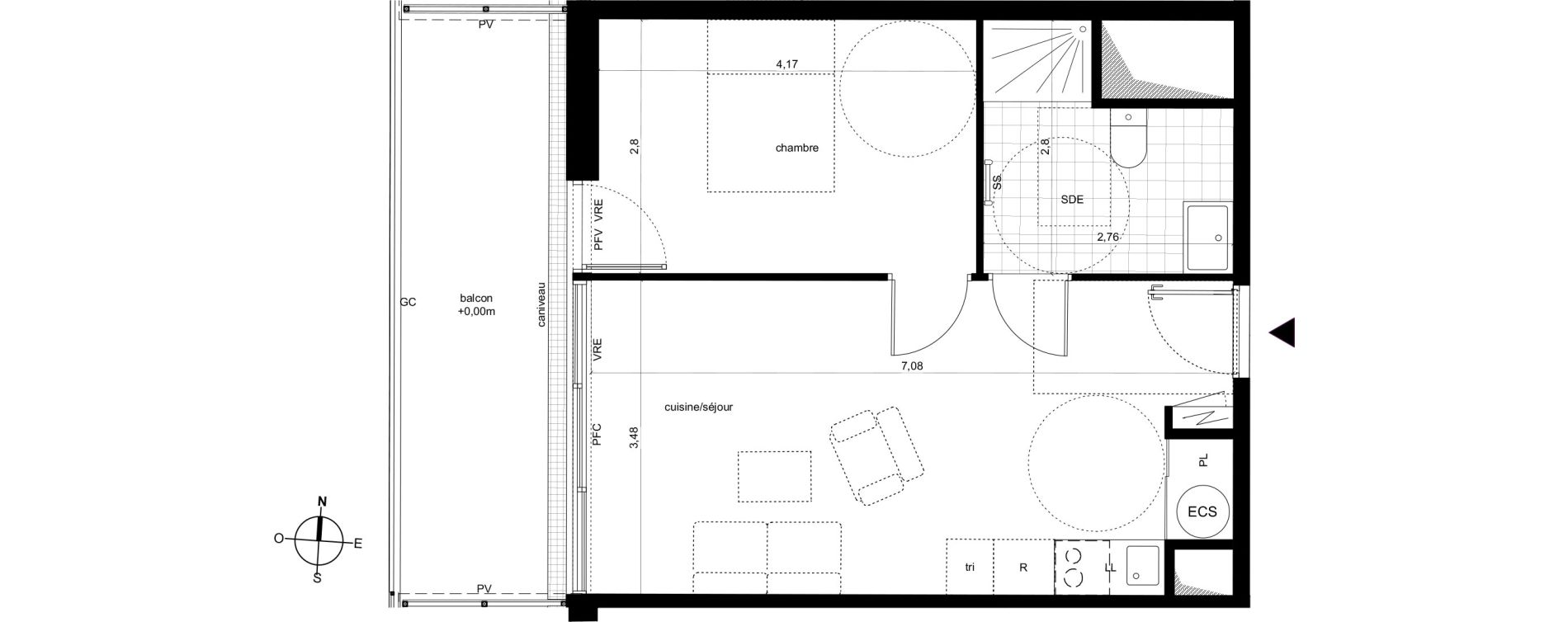 Appartement T2 de 41,98 m2 &agrave; Fleury-Les-Aubrais Centre