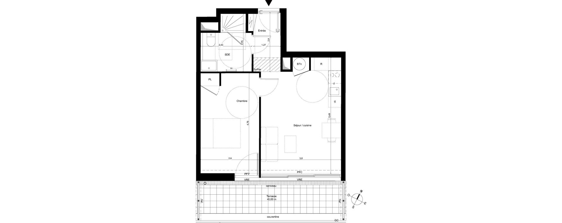 Appartement T2 de 42,50 m2 &agrave; Fleury-Les-Aubrais Centre