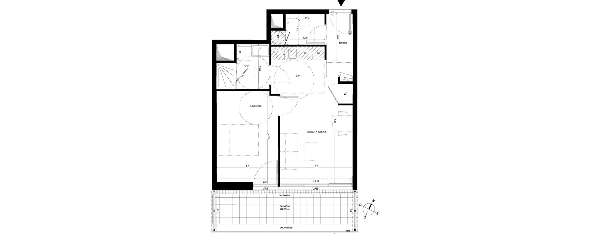 Appartement T2 de 41,40 m2 &agrave; Fleury-Les-Aubrais Centre