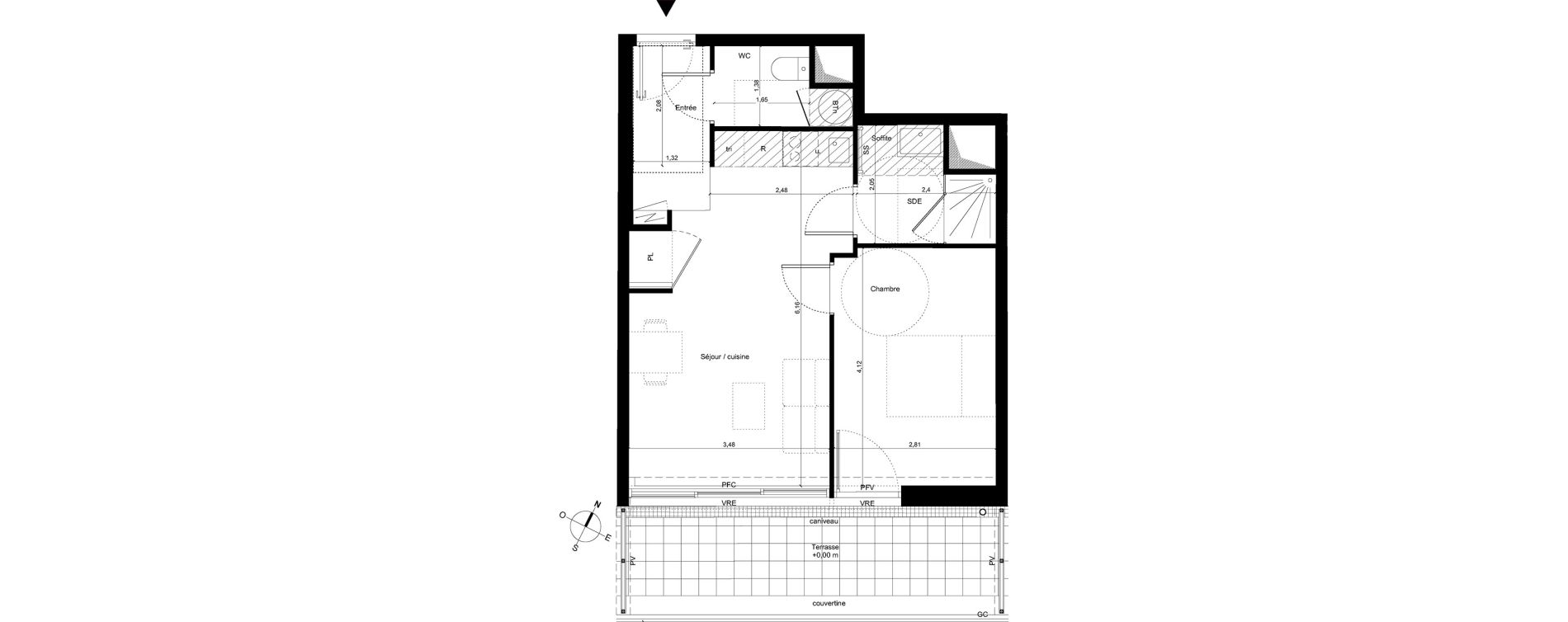 Appartement T2 de 42,40 m2 &agrave; Fleury-Les-Aubrais Centre