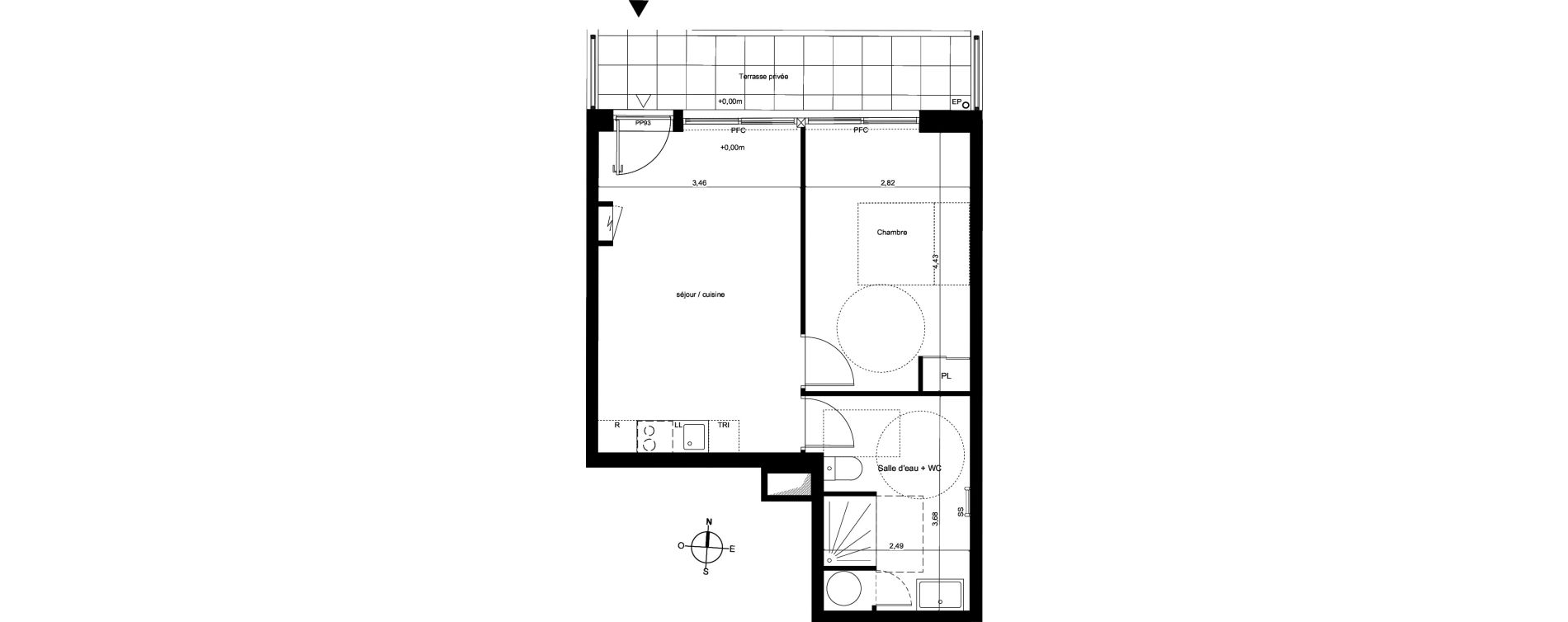 Appartement T2 de 41,11 m2 &agrave; Fleury-Les-Aubrais Centre