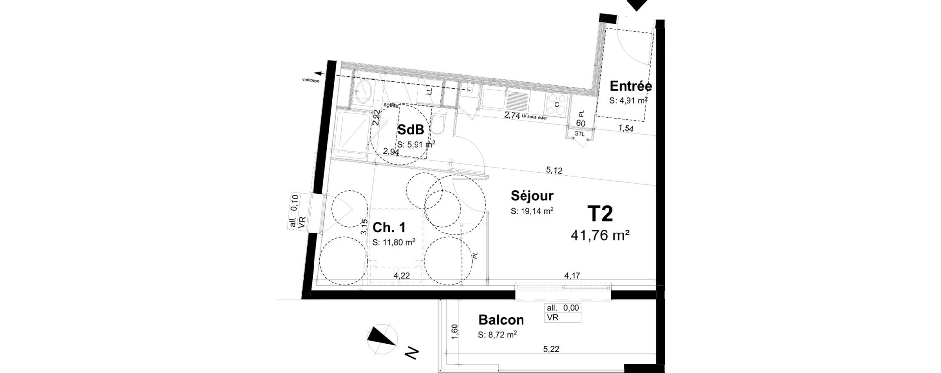 Appartement T2 de 41,76 m2 &agrave; La Chapelle-Saint-Mesmin La chapelle st mesmin