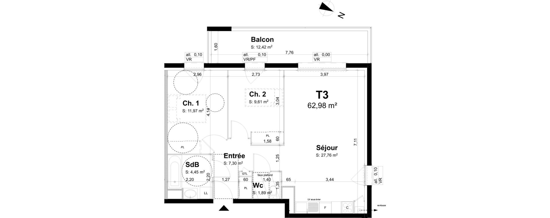 Appartement T3 de 62,98 m2 &agrave; La Chapelle-Saint-Mesmin La chapelle st mesmin
