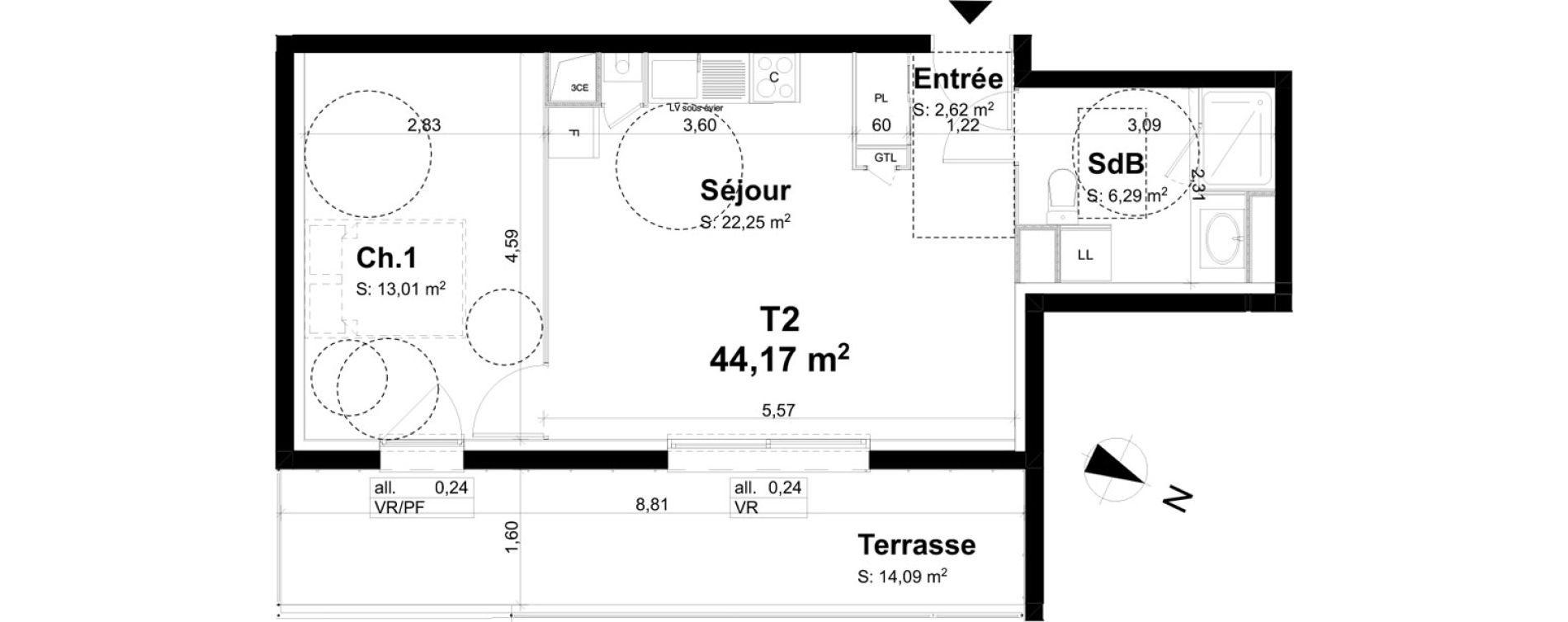 Appartement T2 de 44,17 m2 &agrave; La Chapelle-Saint-Mesmin La chapelle st mesmin