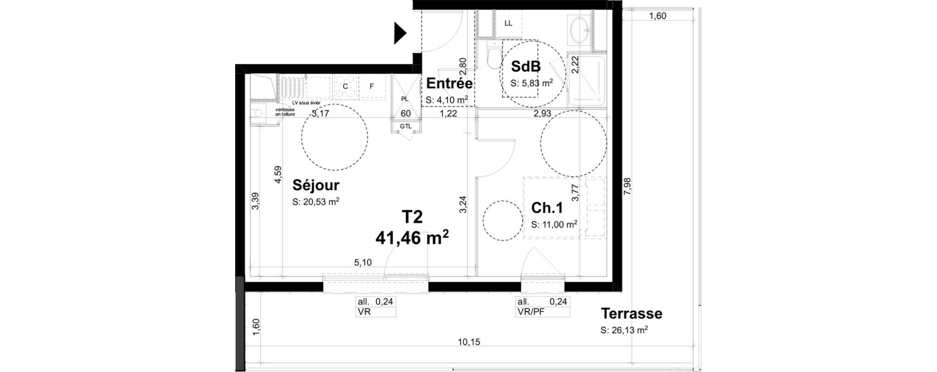 Appartement T2 de 41,46 m2 &agrave; La Chapelle-Saint-Mesmin La chapelle st mesmin