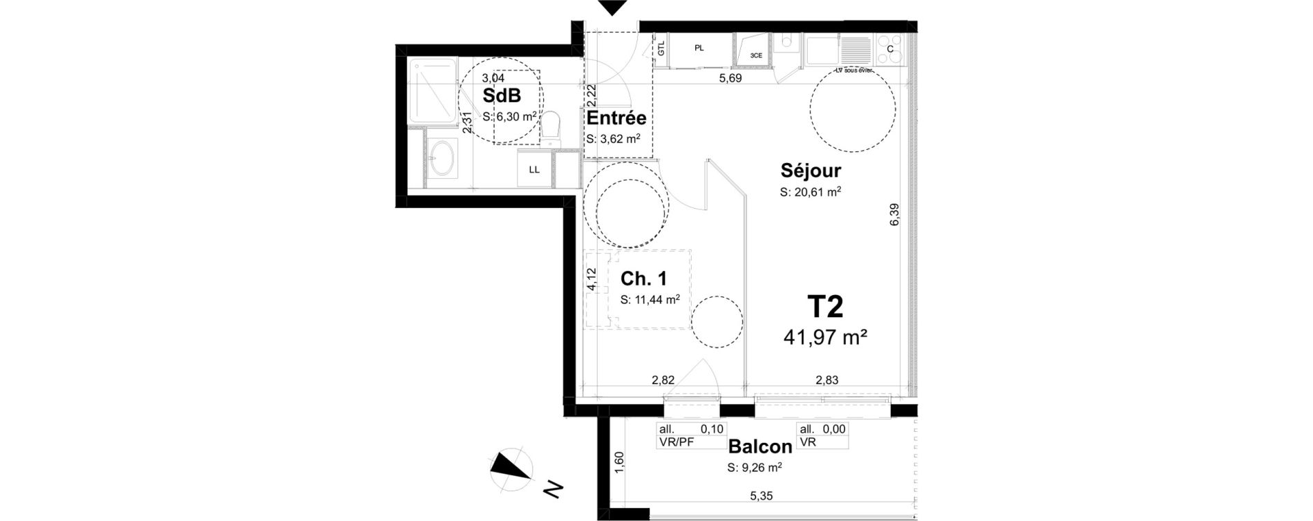 Appartement T2 de 41,97 m2 &agrave; La Chapelle-Saint-Mesmin La chapelle st mesmin