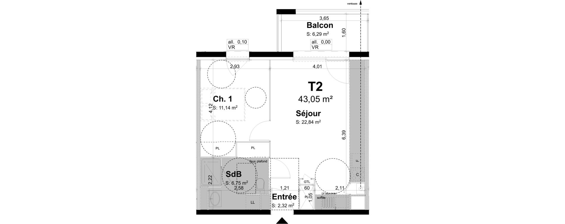 Appartement T2 de 43,05 m2 &agrave; La Chapelle-Saint-Mesmin La chapelle st mesmin