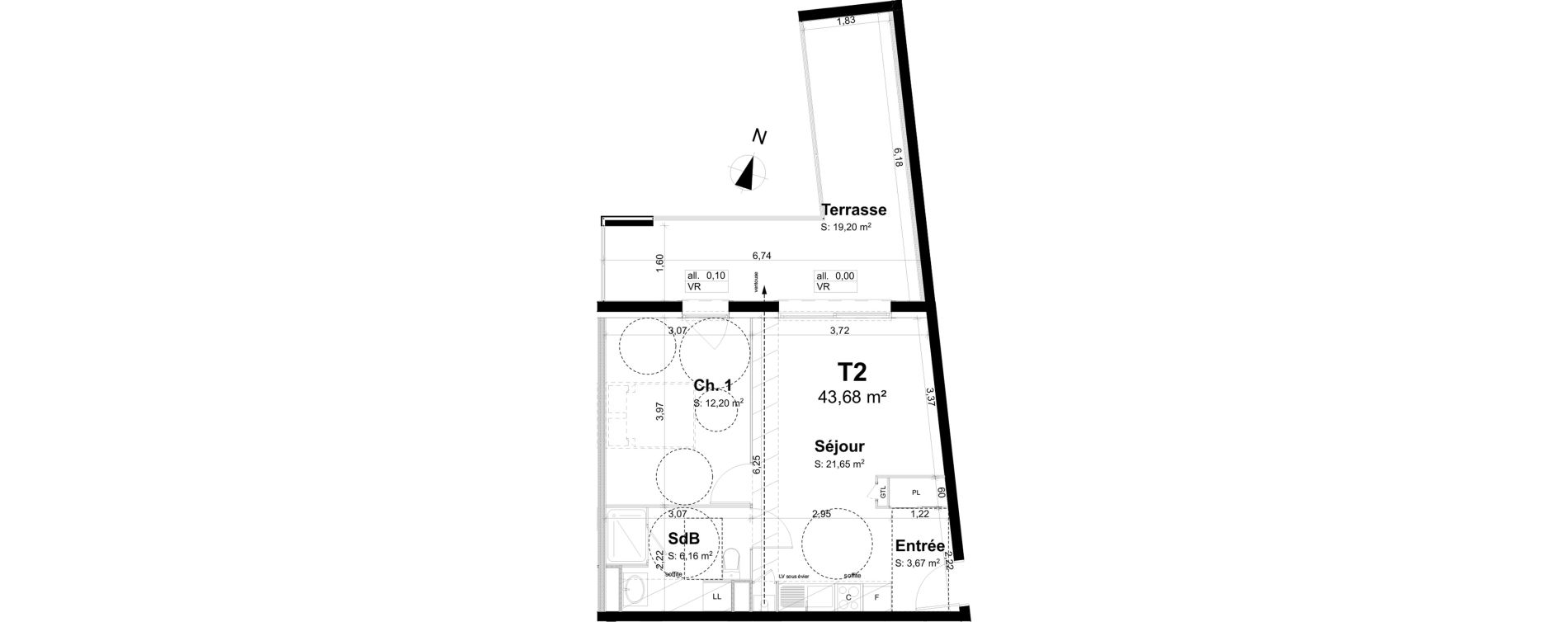 Appartement T2 de 43,68 m2 &agrave; La Chapelle-Saint-Mesmin La chapelle st mesmin