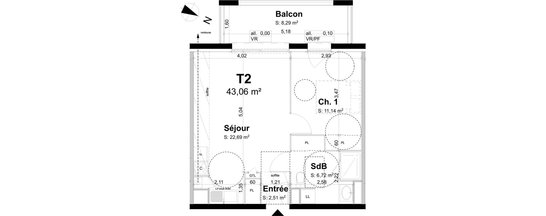 Appartement T2 de 43,06 m2 &agrave; La Chapelle-Saint-Mesmin La chapelle st mesmin