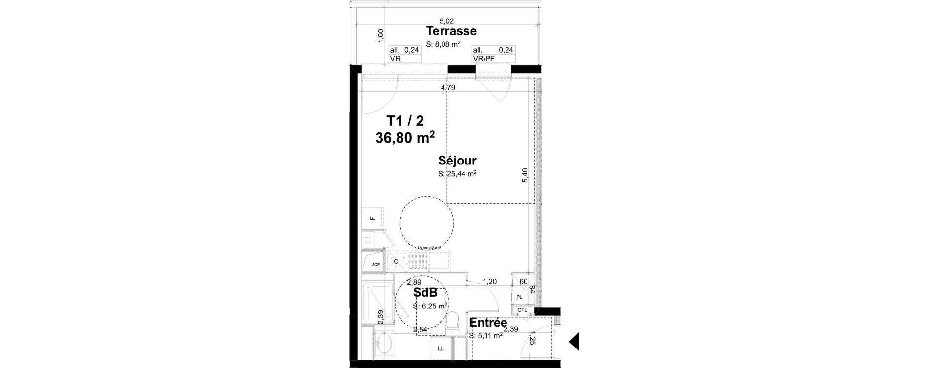 Appartement T1 de 36,80 m2 &agrave; La Chapelle-Saint-Mesmin La chapelle st mesmin