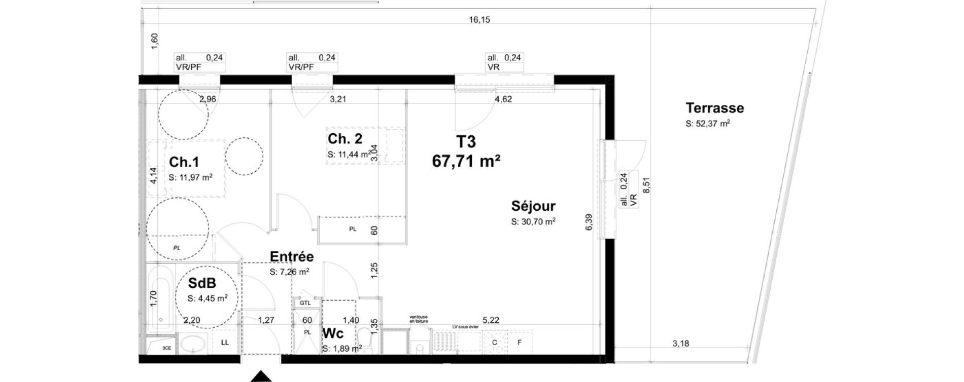 Appartement T3 de 67,74 m2 &agrave; La Chapelle-Saint-Mesmin La chapelle st mesmin