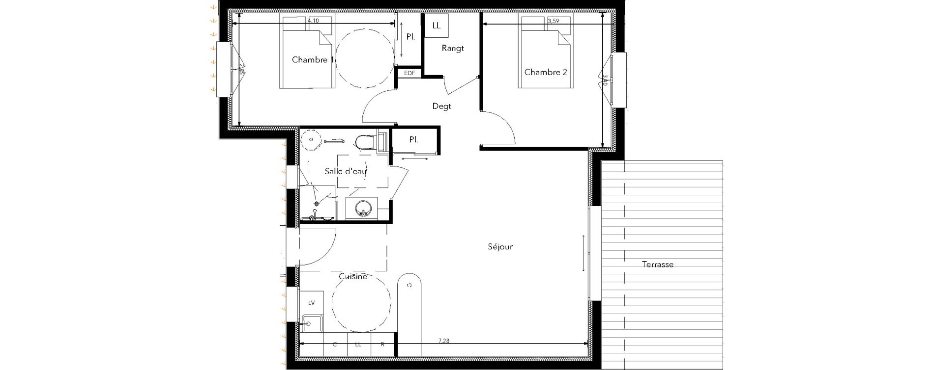 Maison T3 de 68,06 m2 &agrave; Meung-Sur-Loire Les tertres