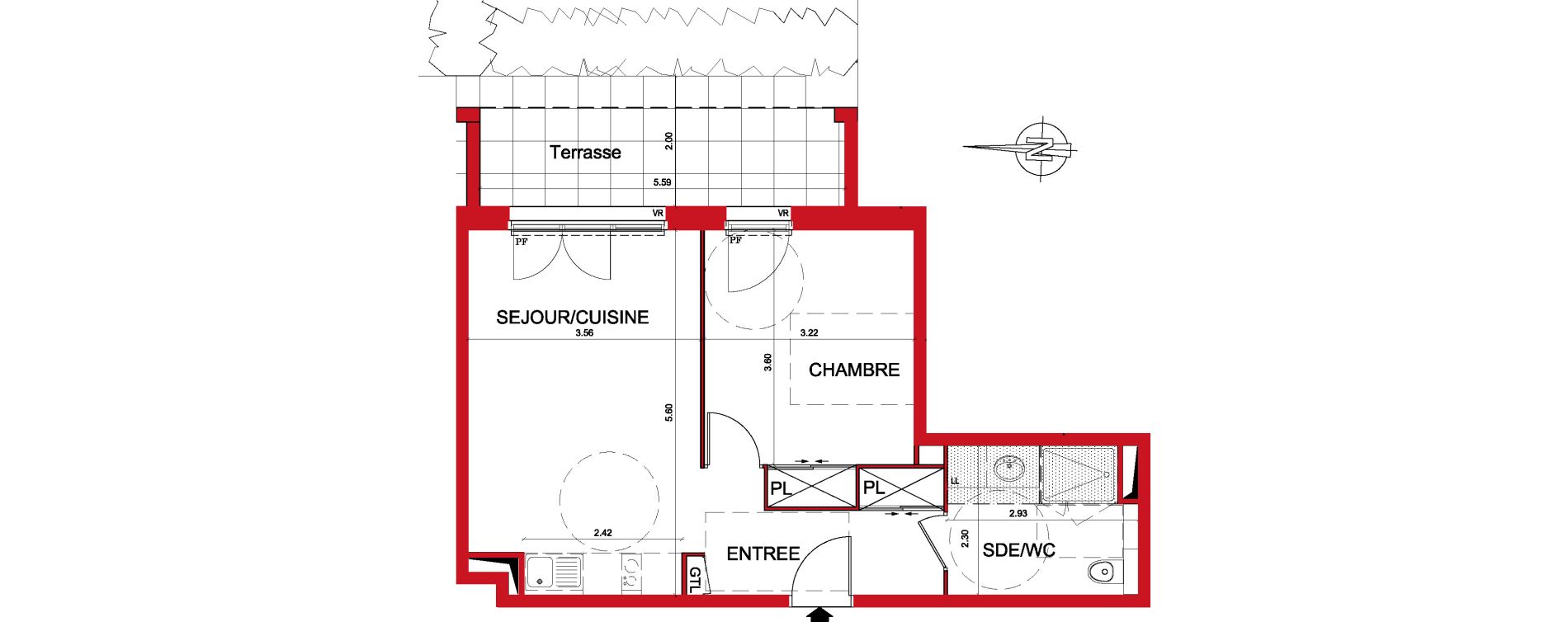 Appartement T2 de 44,38 m2 &agrave; Montargis Centre