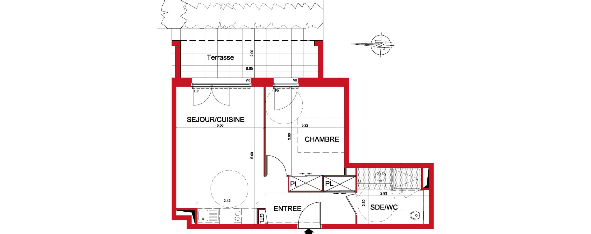 Appartement T2 de 44,38 m2 &agrave; Montargis Centre