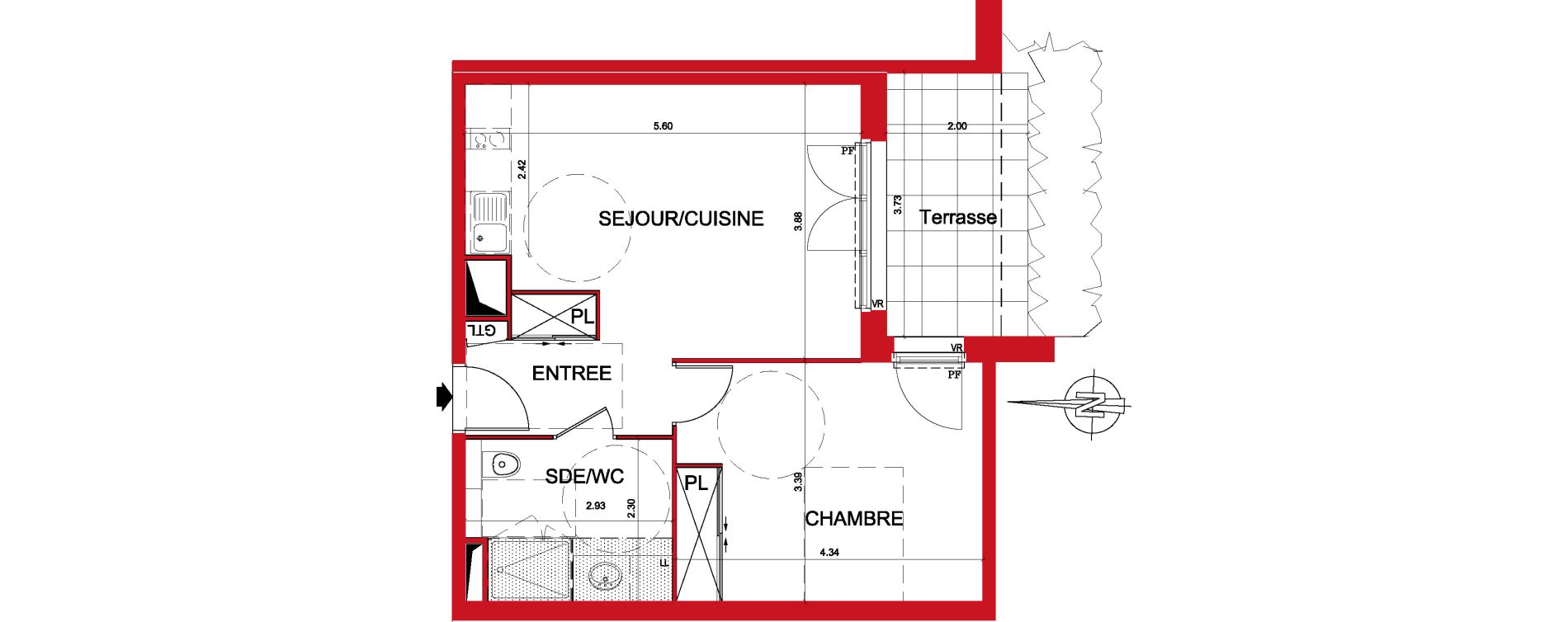 Appartement T2 de 45,29 m2 &agrave; Montargis Centre