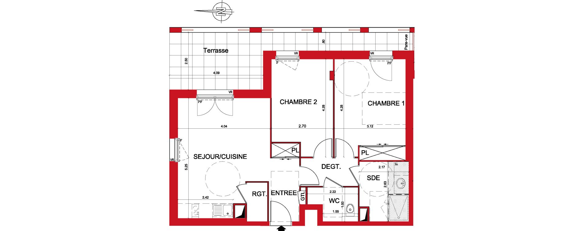 Appartement T3 de 60,86 m2 &agrave; Montargis Centre