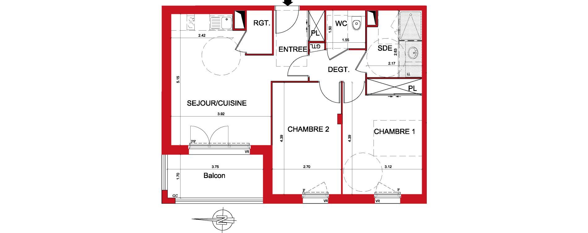 Appartement T3 de 60,89 m2 &agrave; Montargis Centre