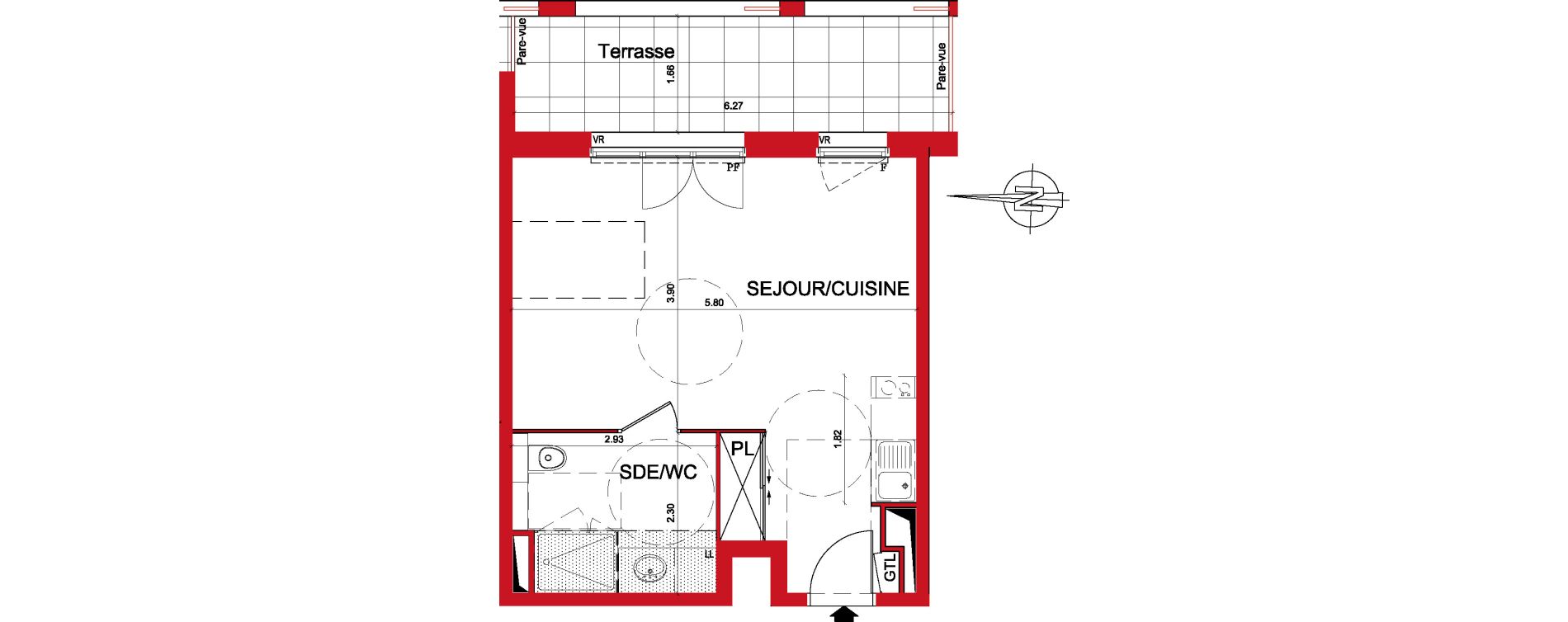 Appartement T1 de 34,26 m2 &agrave; Montargis Centre