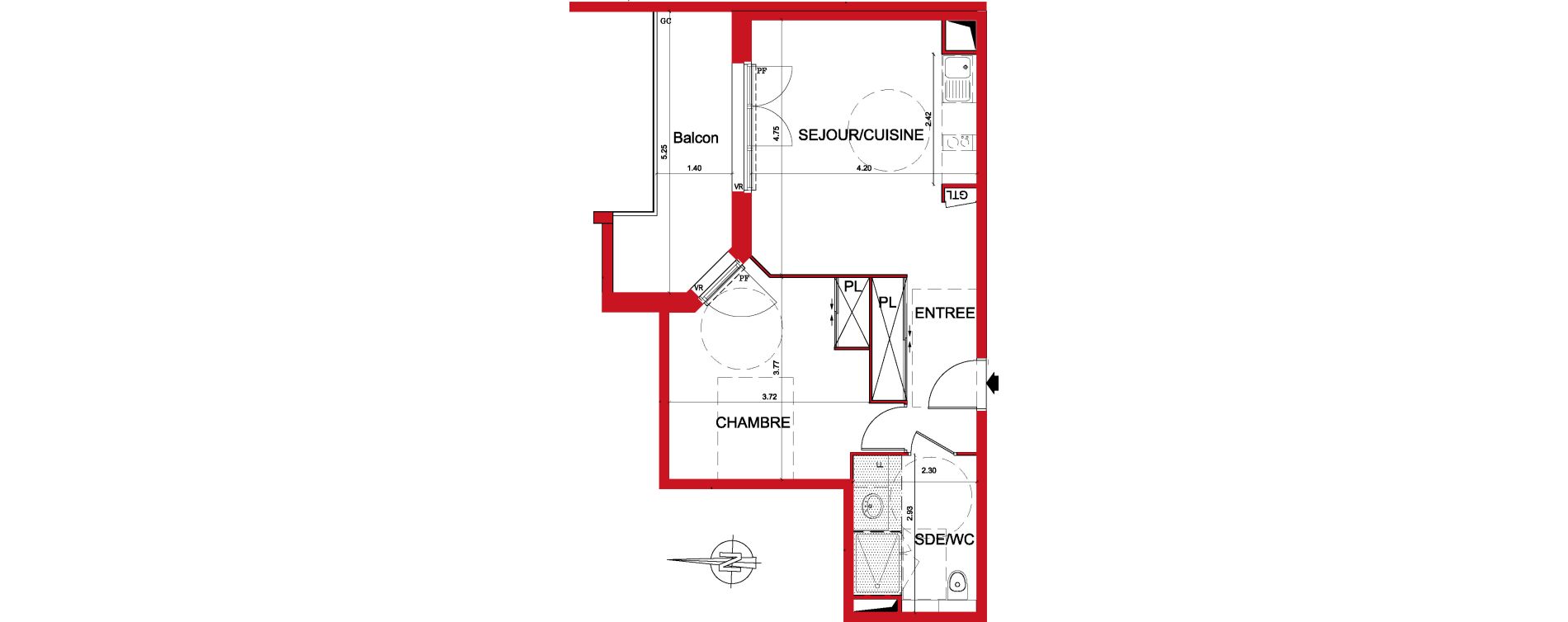 Appartement T2 de 45,55 m2 &agrave; Montargis Centre