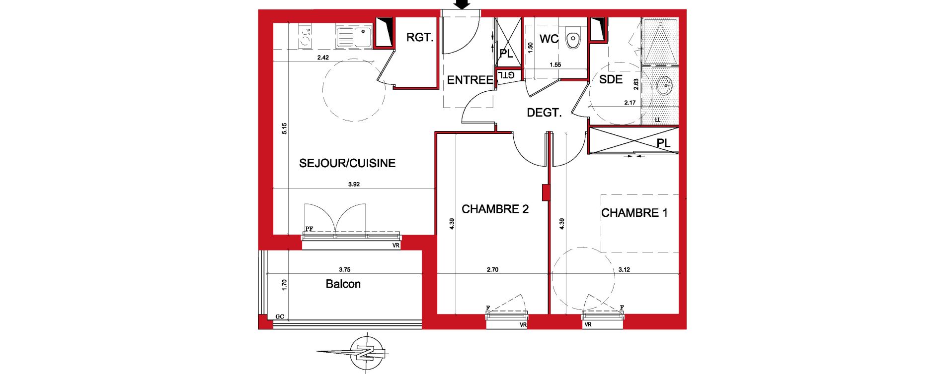 Appartement T3 de 60,89 m2 &agrave; Montargis Centre