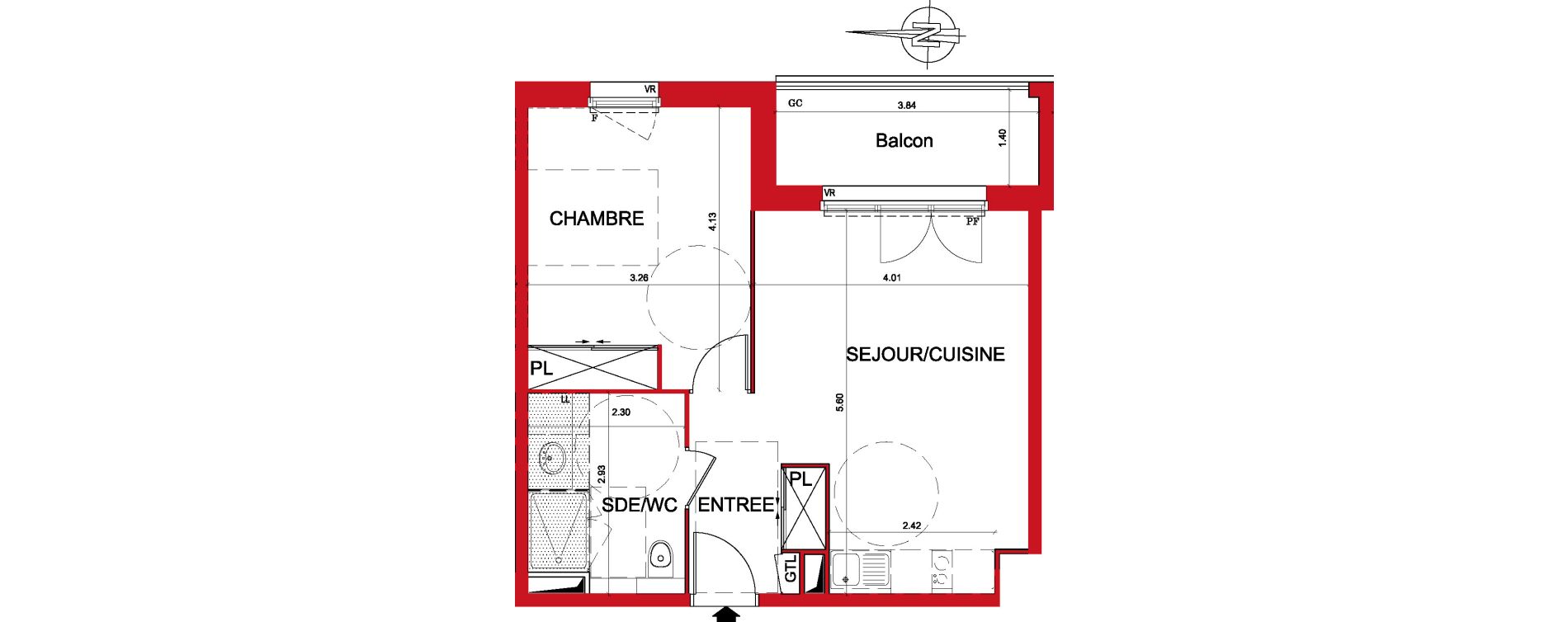 Appartement T2 de 44,25 m2 &agrave; Montargis Centre