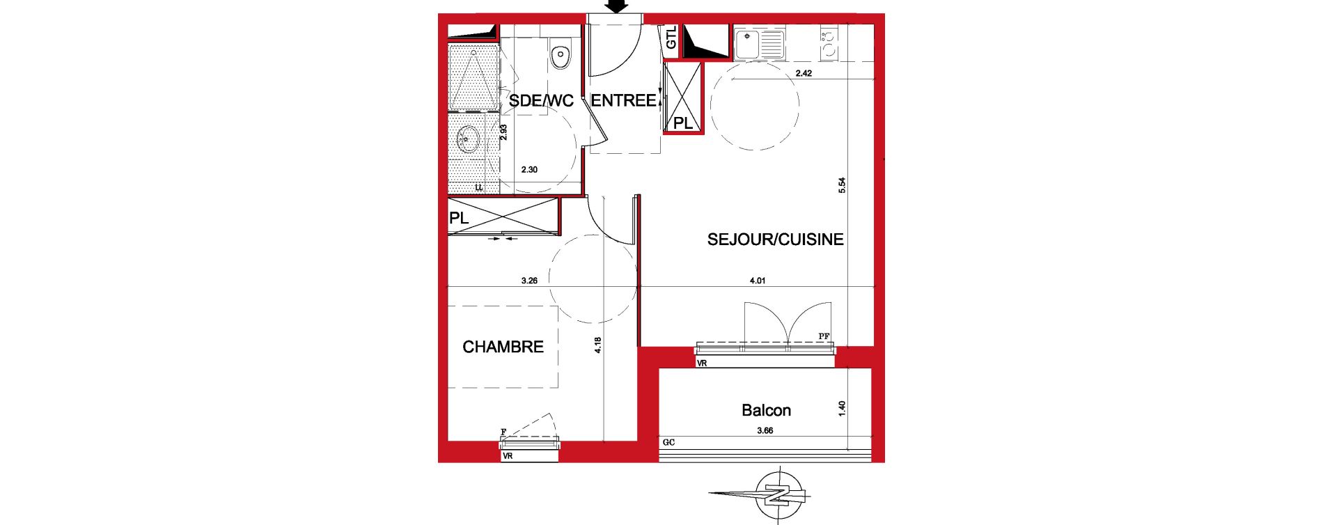 Appartement T2 de 44,17 m2 &agrave; Montargis Centre