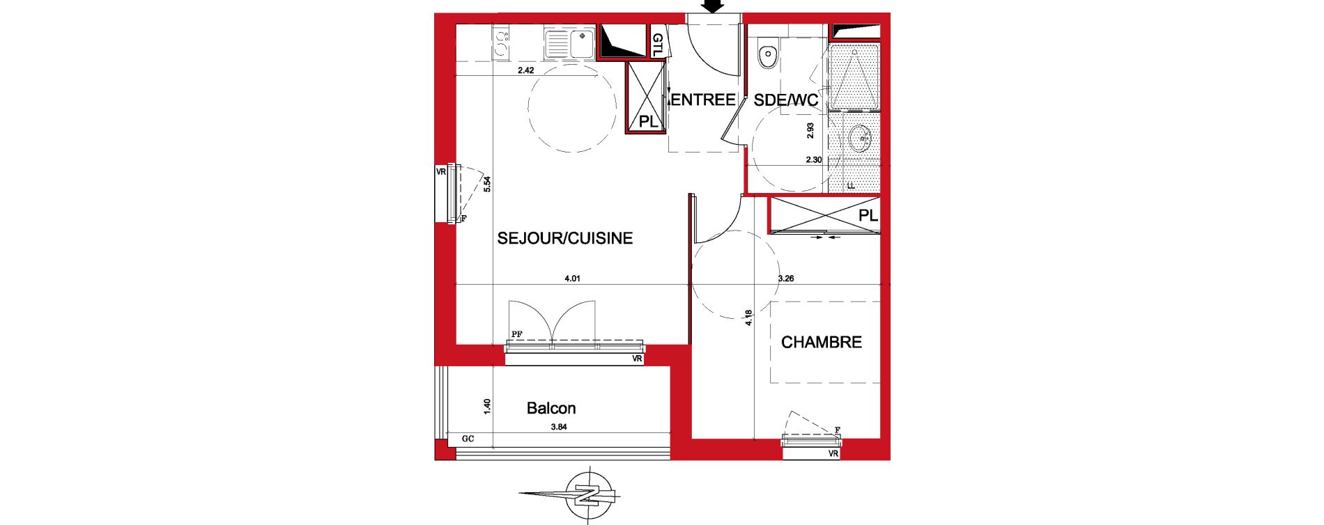 Appartement T2 de 44,17 m2 &agrave; Montargis Centre