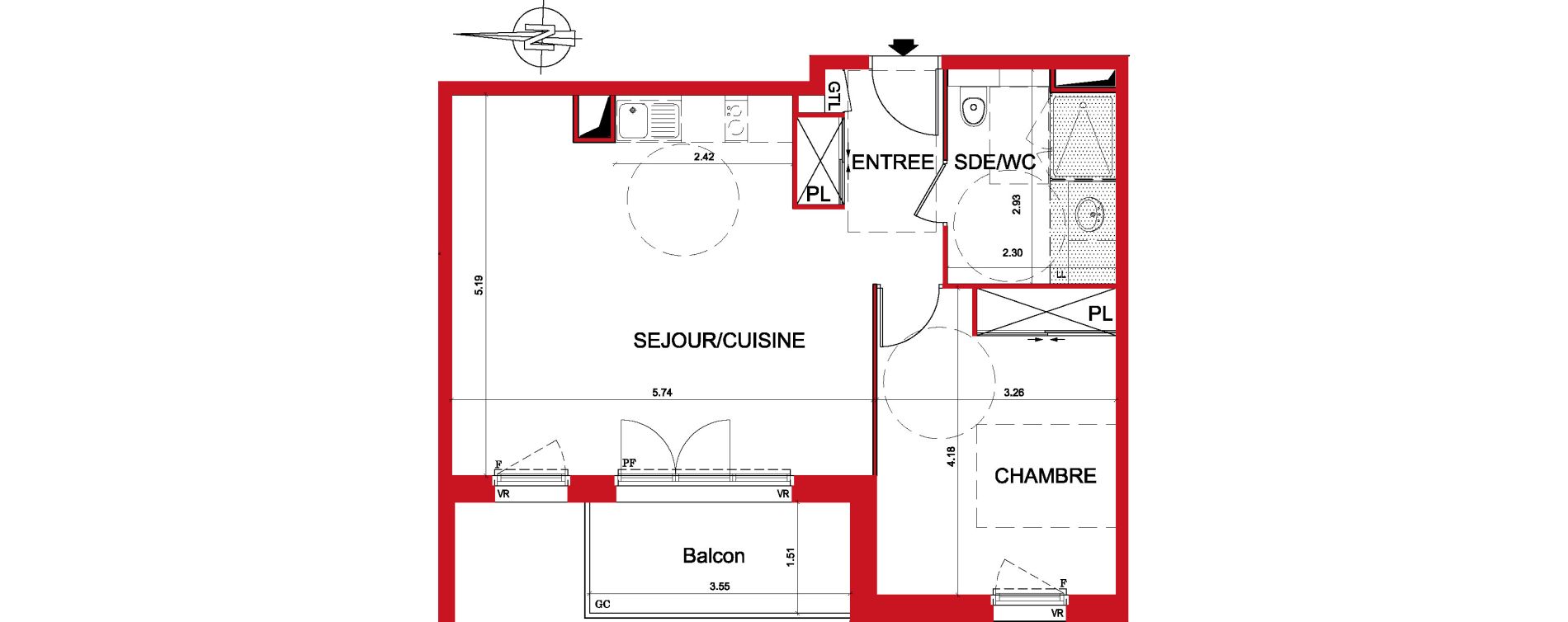Appartement T2 de 52,07 m2 &agrave; Montargis Centre
