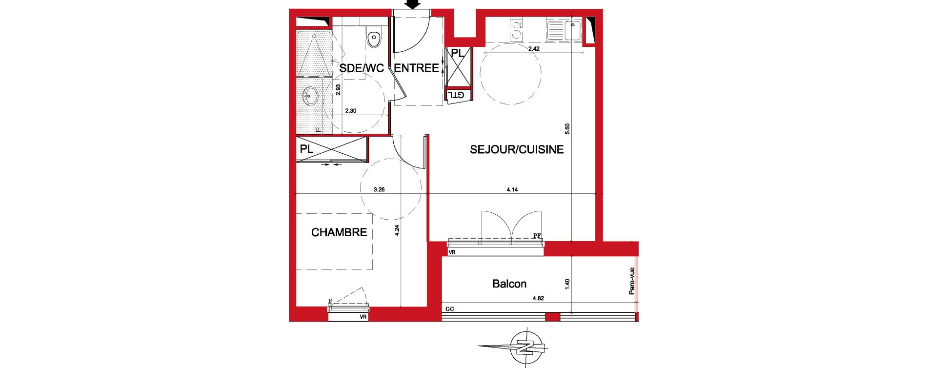 Appartement T2 de 44,95 m2 &agrave; Montargis Centre