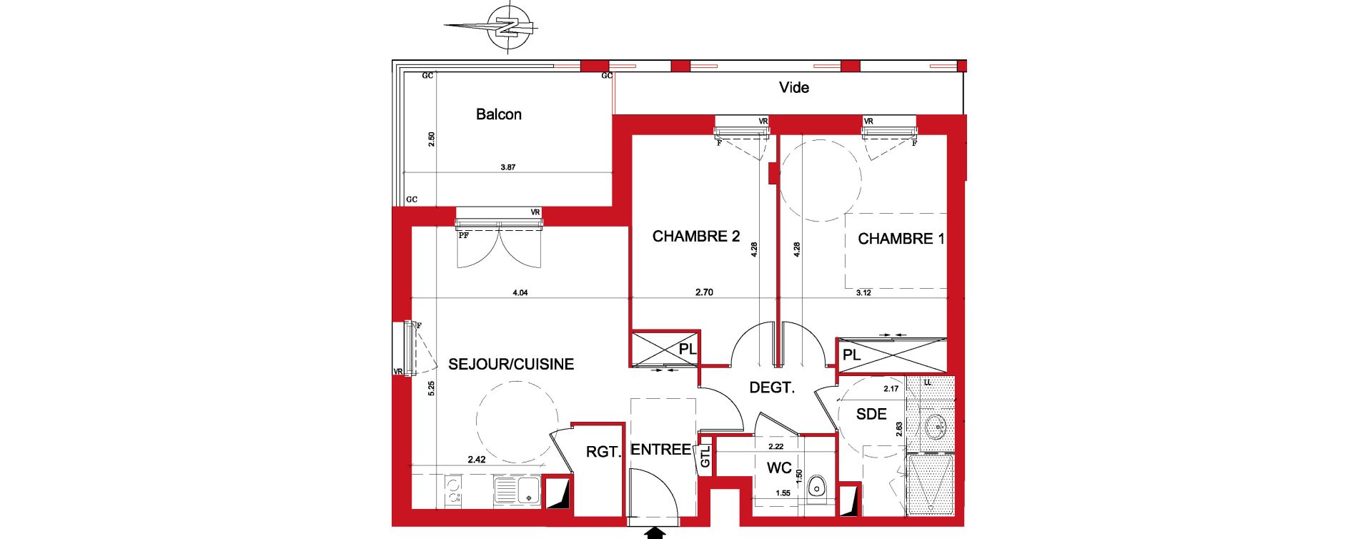 Appartement T3 de 60,86 m2 &agrave; Montargis Centre