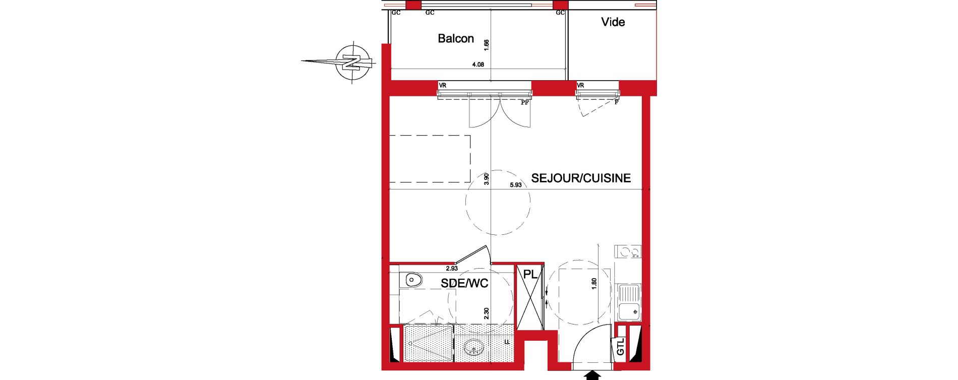 Appartement T1 de 35,14 m2 &agrave; Montargis Centre