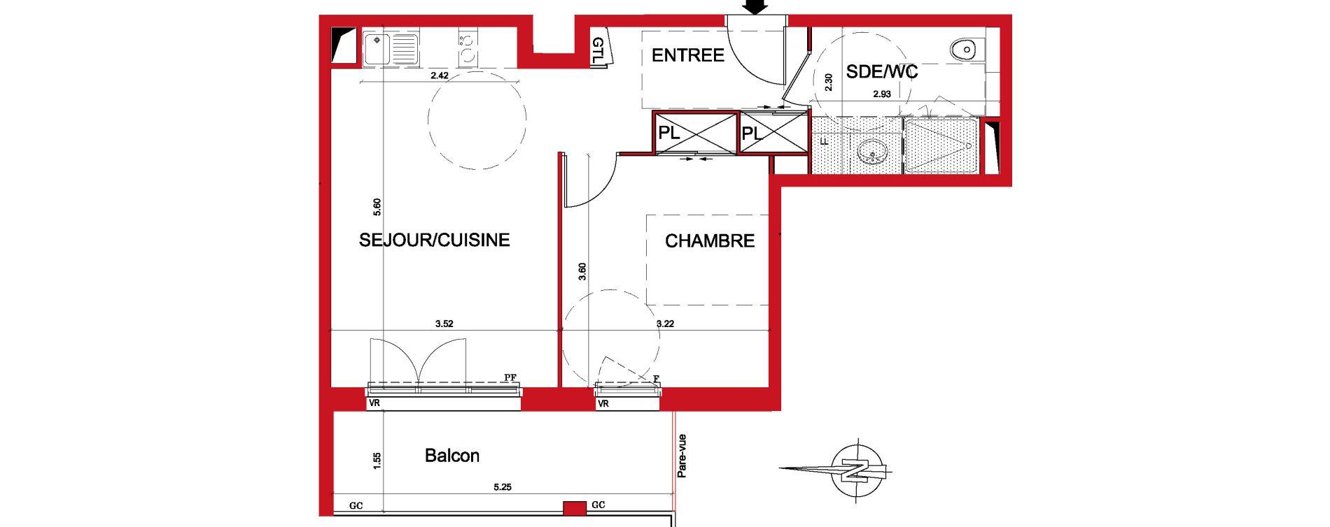Appartement T2 de 44,00 m2 &agrave; Montargis Centre