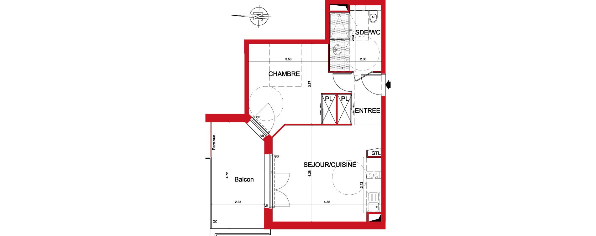 Appartement T2 de 44,52 m2 &agrave; Montargis Centre