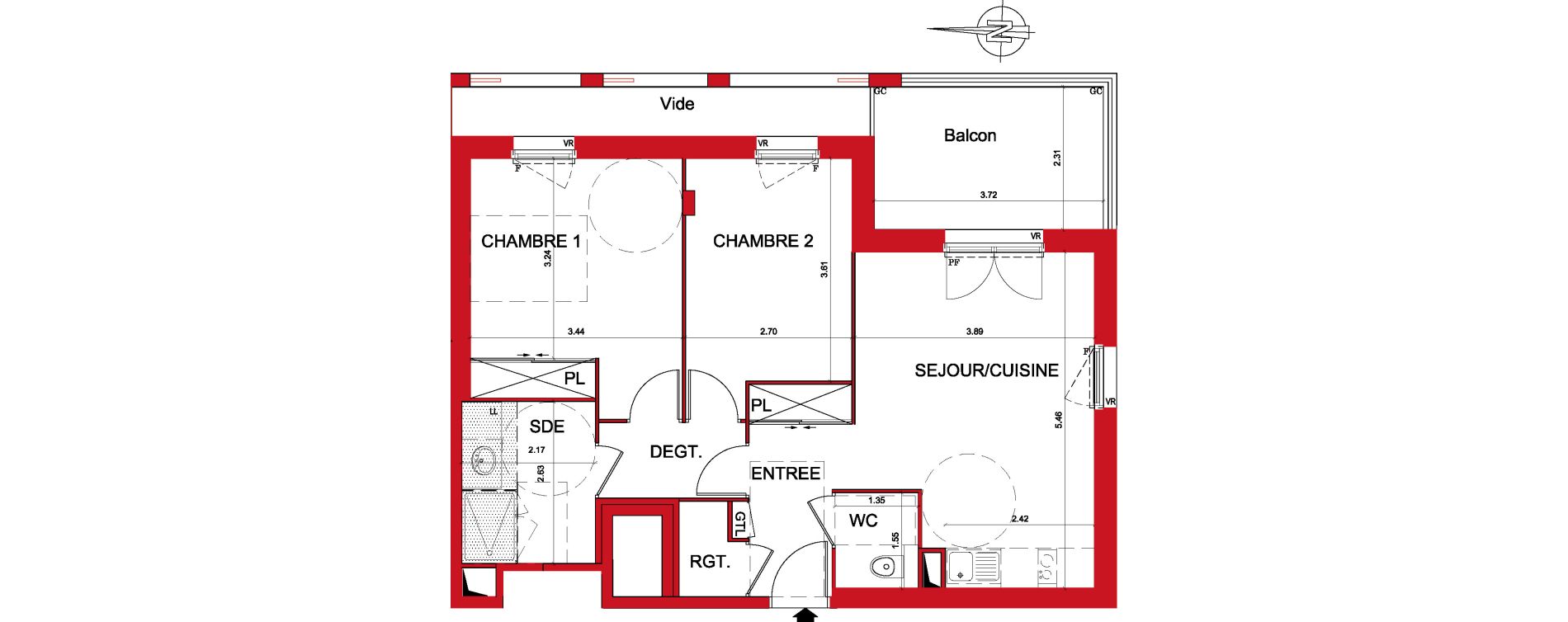 Appartement T3 de 60,84 m2 &agrave; Montargis Centre
