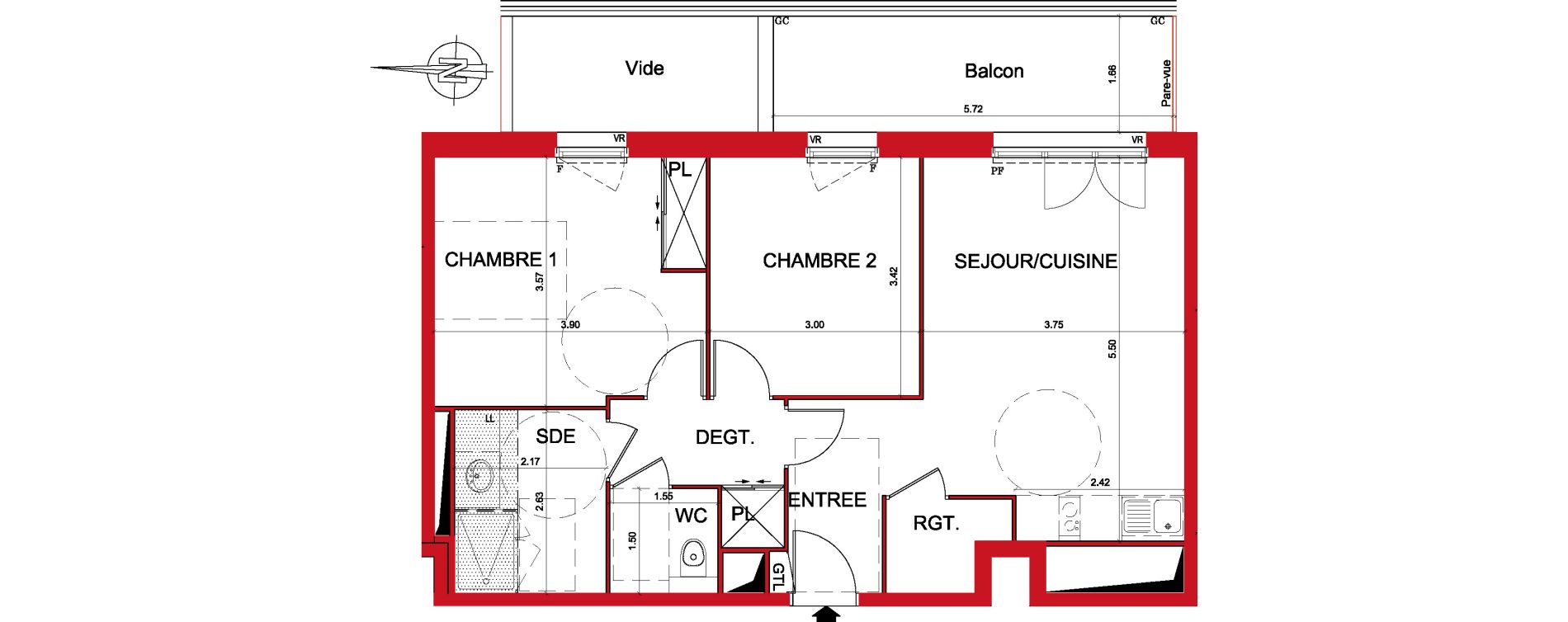 Appartement T3 de 62,21 m2 &agrave; Montargis Centre