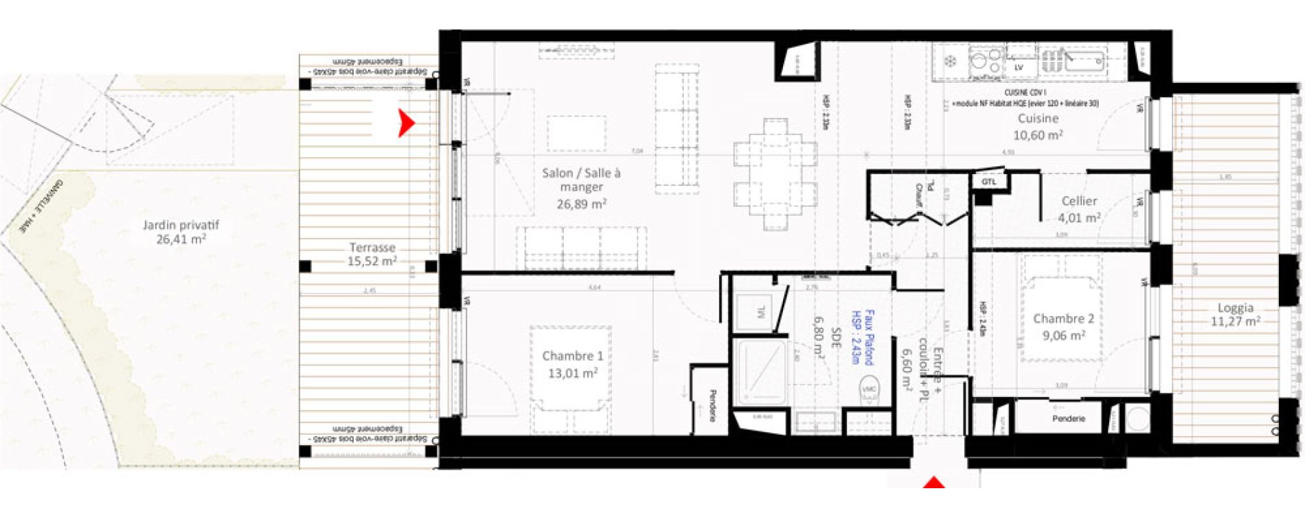 Appartement T3 de 76,97 m2 &agrave; Olivet Centre