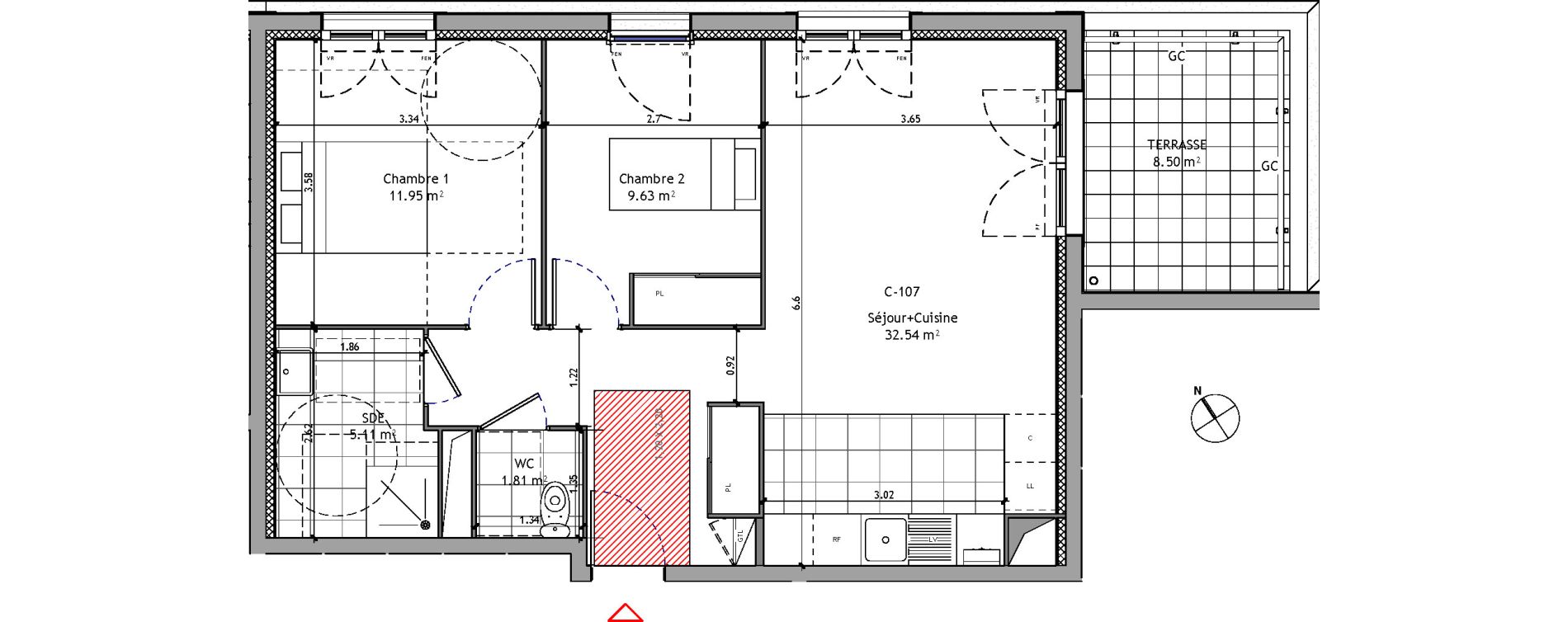 Appartement T3 de 61,05 m2 &agrave; Orl&eacute;ans Ch&acirc;teaudun - dunois - faubourg bannier