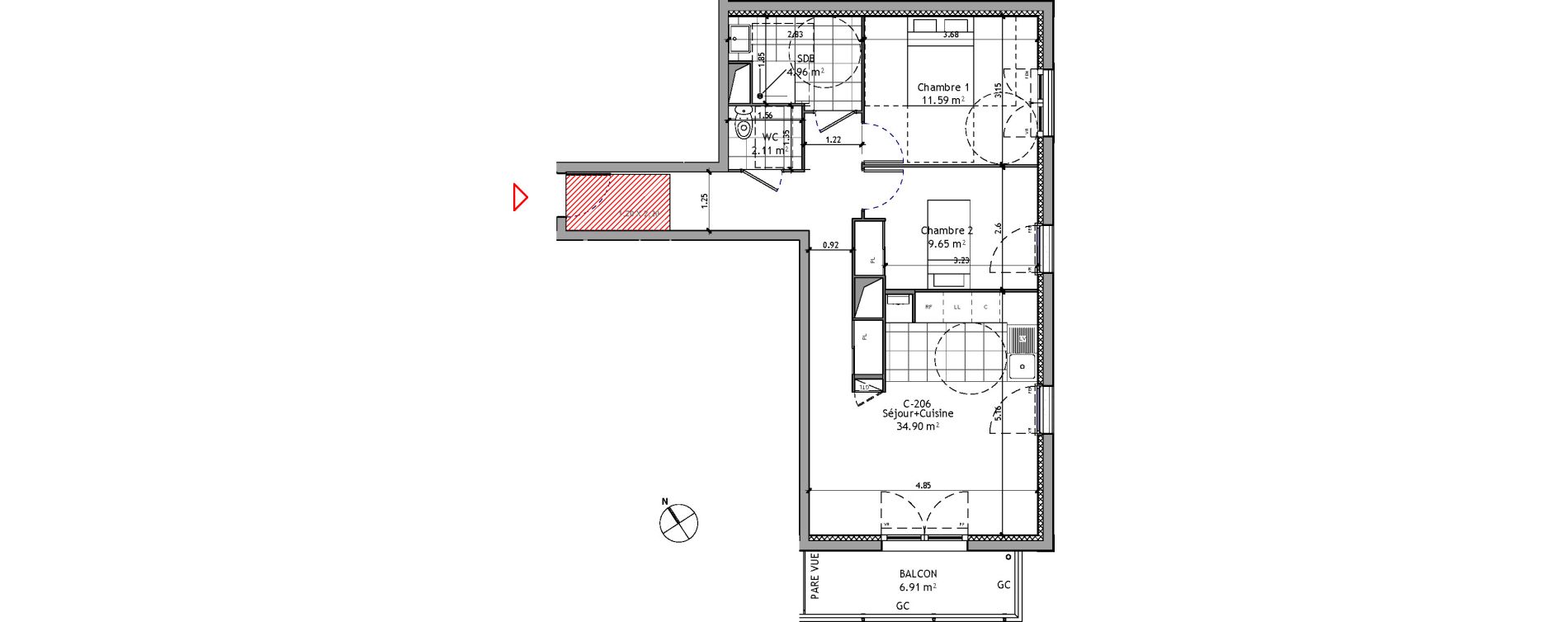 Appartement T3 de 63,20 m2 &agrave; Orl&eacute;ans Ch&acirc;teaudun - dunois - faubourg bannier