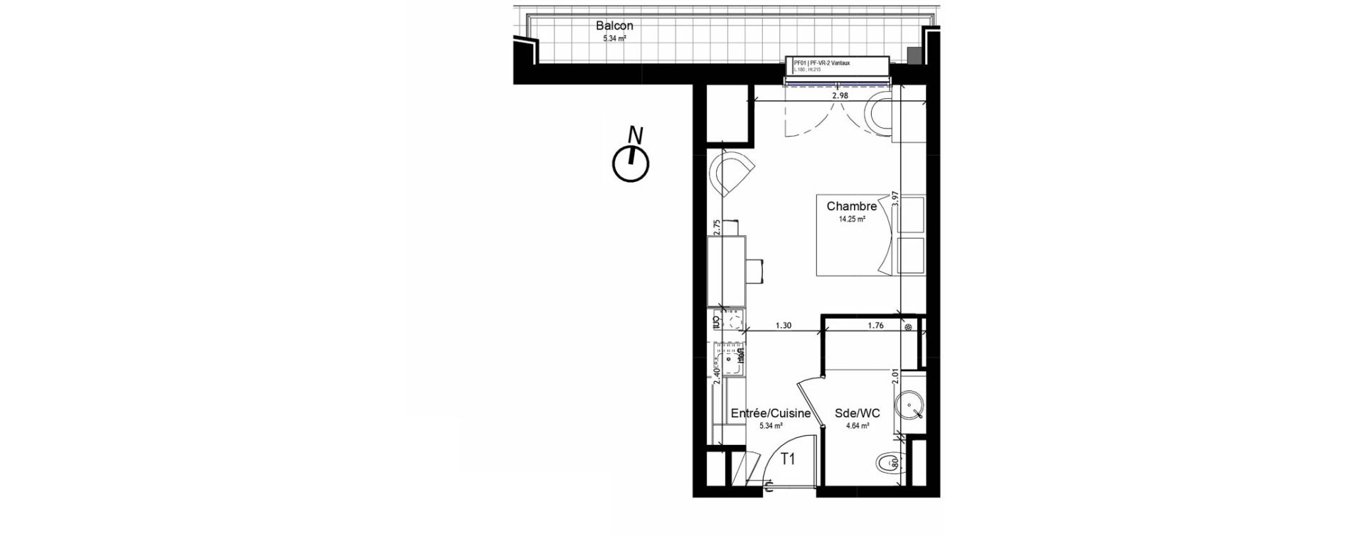 Appartement T1 meubl&eacute; de 24,24 m2 &agrave; Orl&eacute;ans Sud