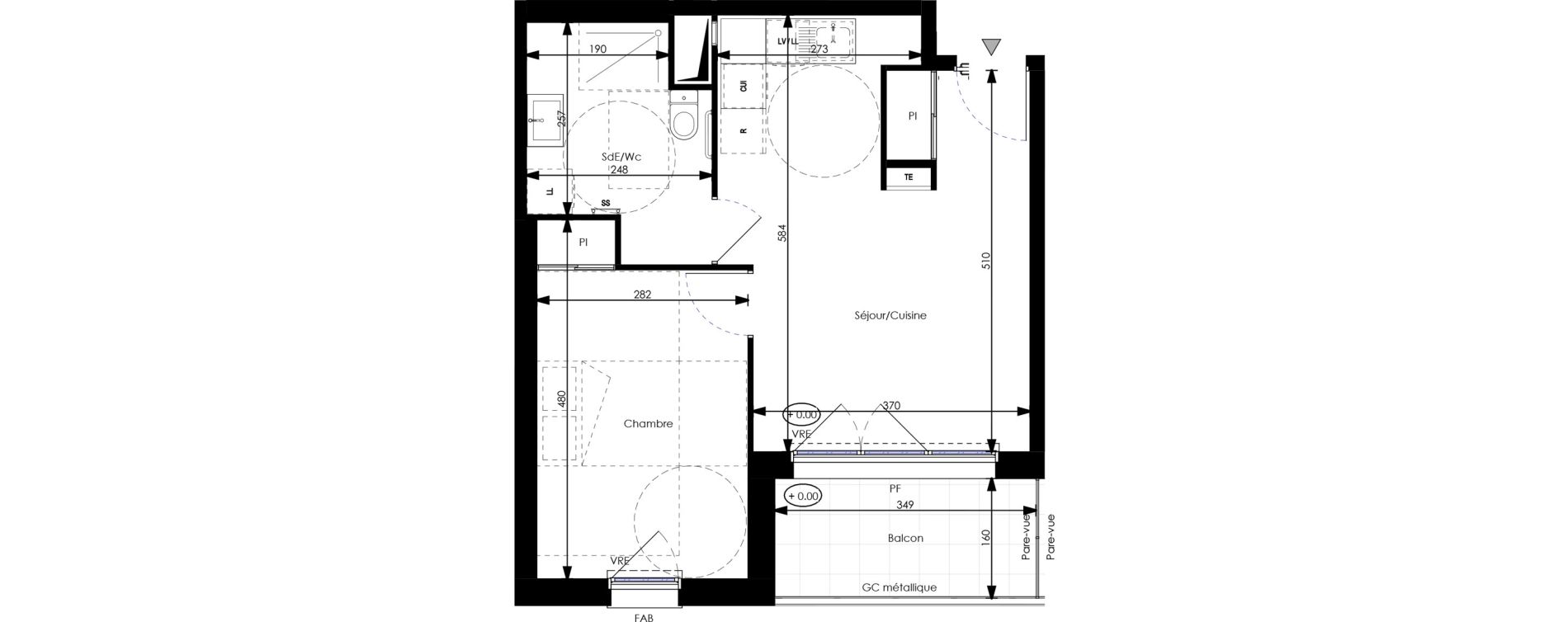 Appartement T2 de 40,92 m2 &agrave; Orl&eacute;ans Blossi&egrave;res - murlins - acacias