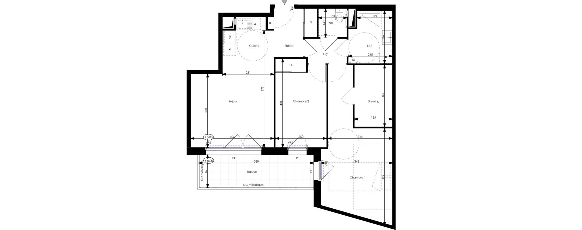 Appartement T3 de 69,51 m2 &agrave; Orl&eacute;ans Blossi&egrave;res - murlins - acacias