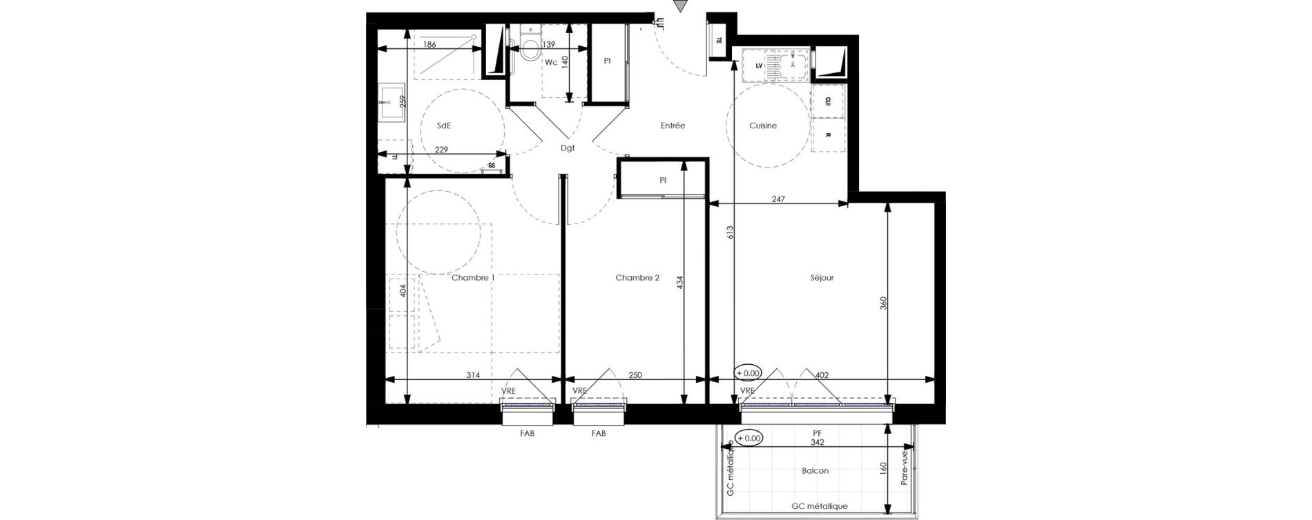 Appartement T3 de 58,56 m2 &agrave; Orl&eacute;ans Blossi&egrave;res - murlins - acacias