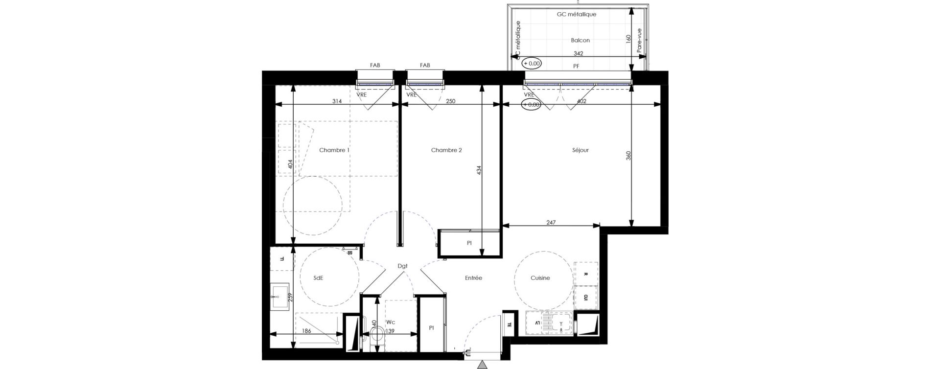 Appartement T3 de 58,40 m2 &agrave; Orl&eacute;ans Blossi&egrave;res - murlins - acacias