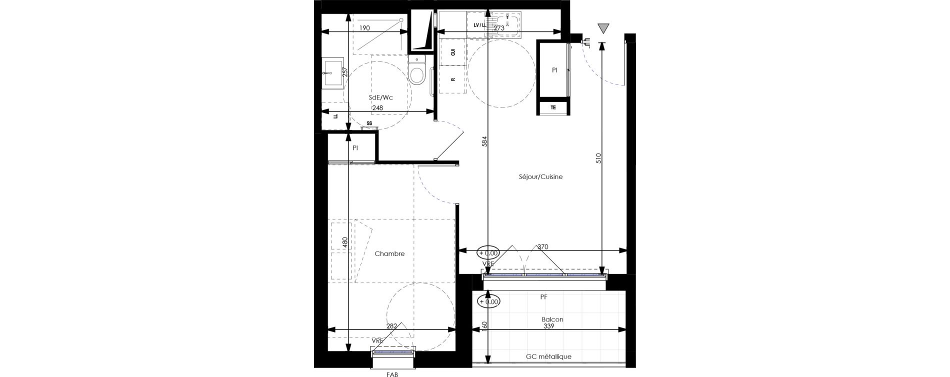 Appartement T2 de 40,92 m2 &agrave; Orl&eacute;ans Blossi&egrave;res - murlins - acacias