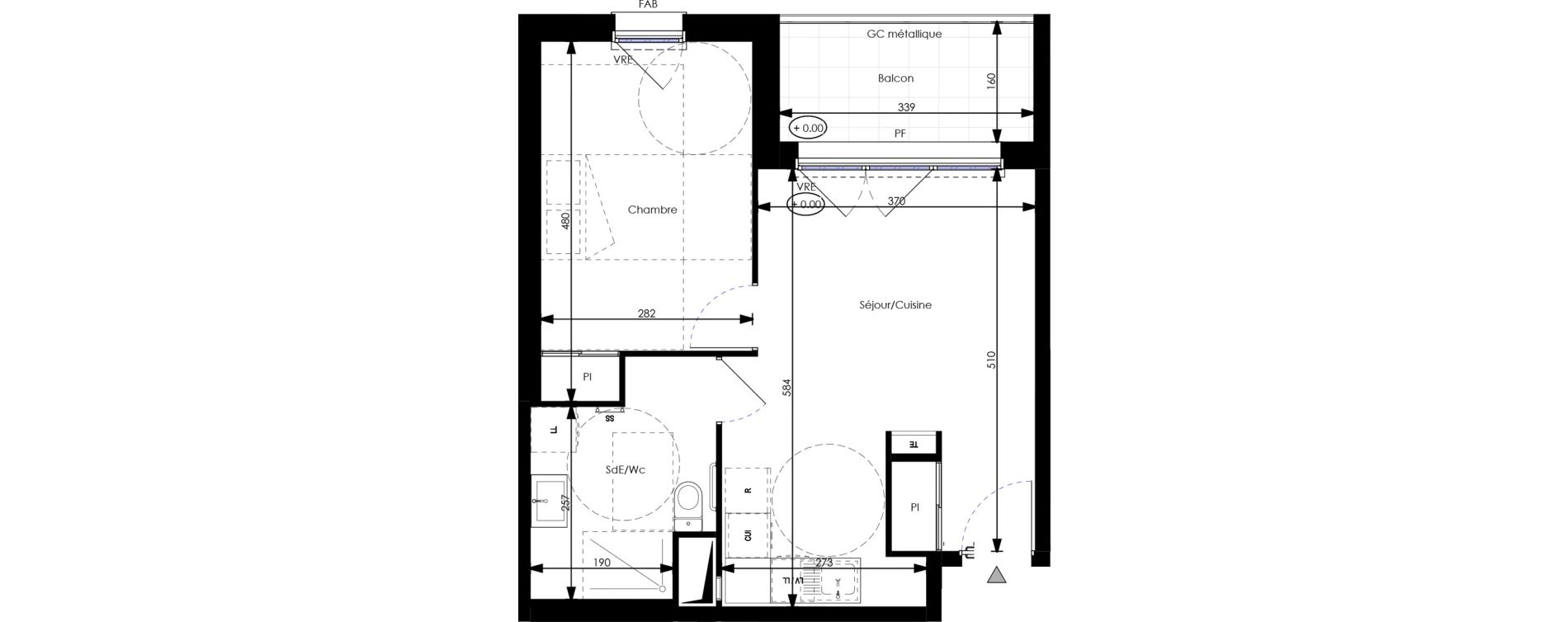 Appartement T2 de 40,92 m2 &agrave; Orl&eacute;ans Blossi&egrave;res - murlins - acacias