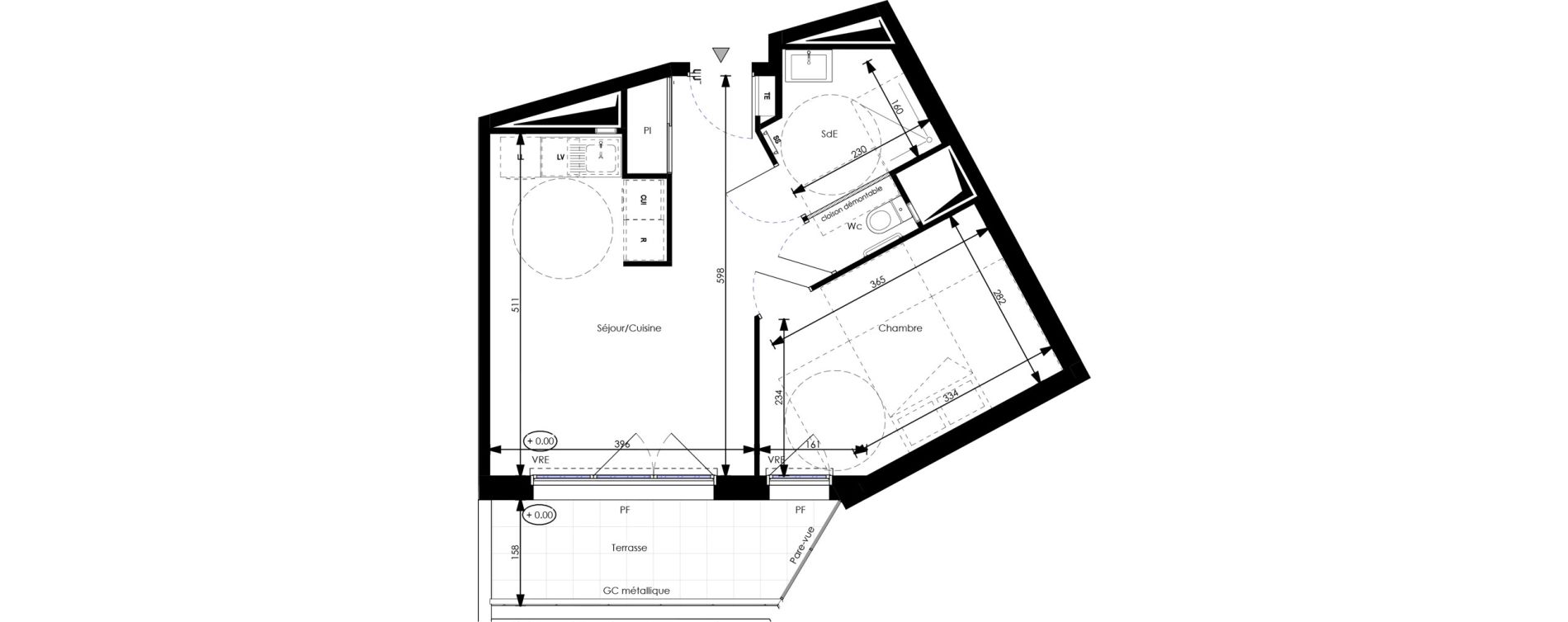 Appartement T2 de 40,82 m2 &agrave; Orl&eacute;ans Blossi&egrave;res - murlins - acacias