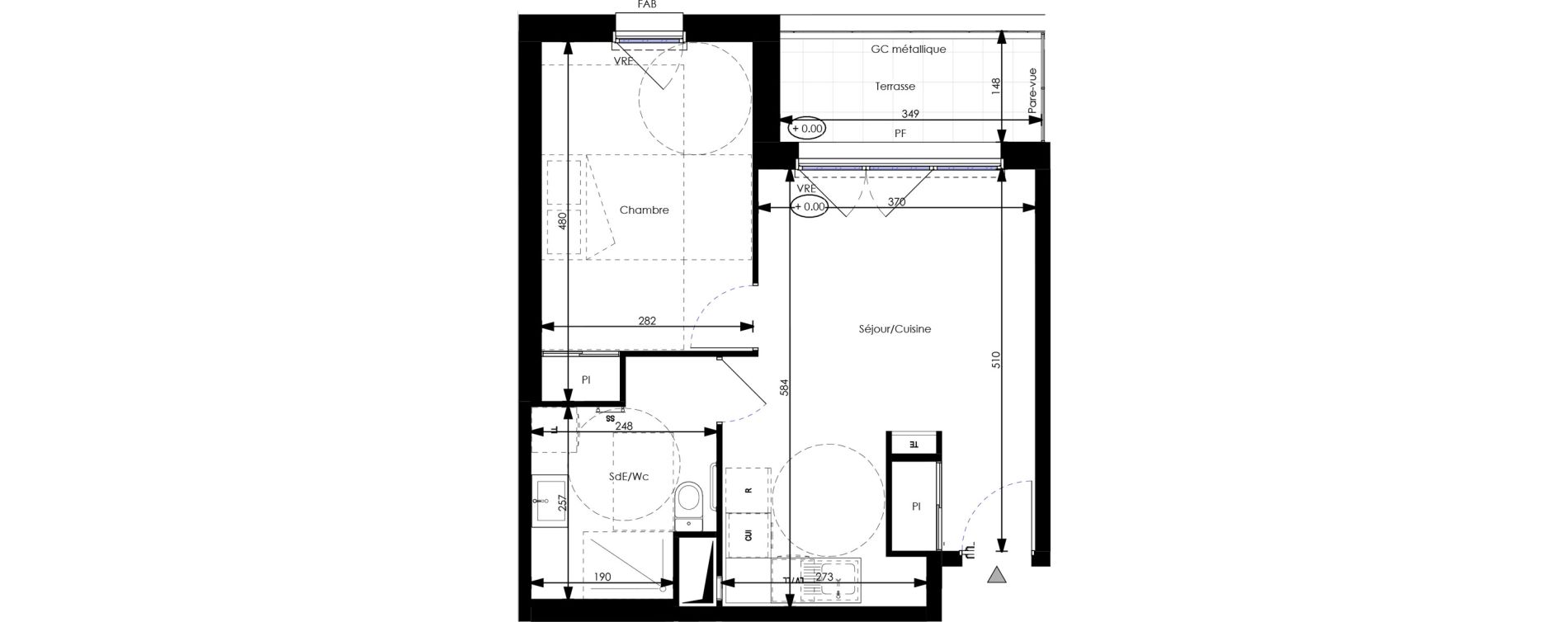 Appartement T2 de 40,92 m2 &agrave; Orl&eacute;ans Blossi&egrave;res - murlins - acacias